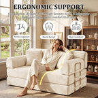 BSHOMGI Convertible Sofa Couch Bed, Folding Corduroy Floor Compression Loveseat Sleeper with Fixed-Shape Frame, King Size Sofas for Guest Room Living Room No Assembly Required (Includes 2 Pillows)