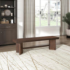 Lexicon Dining Bench for Dining Room Table, 59" Wood Bench for Home and Kitchen, Indoor Wooden Bench for Dining Room, Kitchen Bench, Living Room Bench, Easy Assembly, Walnut