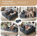 Vongrasig 105" Couches for Living Room,Sectional Couches Modular Sofa with L-Shaped Chaise, Memory Foam Comfy Cloud Couch with Plush Corduroy Fabric, No Assembly Required, (Dark Grey)