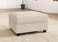 HONBAY Modern Corduroy Ottoman Module Sofa, Ottoman Bench with Storage, Beige