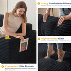 MAXYOYO 104" Modular Sectional Couch with L-Shape Chaise, Modern Couch for Living Room, Sofa in A Box, Oversized Sofa with Deep Seat, No Assembly Required, Black