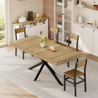 Extendable Dining Room Table for 4 6 8, 55"-70.9" Large Rectangle Kitchen Table,Wood Expandable Dining Table with Hidden Leaf & Storage, Space Saving, For Kitchen Dining Living Room,Diner Table,Oak