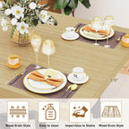 71" Farmhouse Dining Table for 4,6,8 People,Wooden Rustic Kitchen Table W/Thickness Waterproof Wood Tabletop,Rectangular Long Brown Dinner Table for Home Office,Dining Room,Living Room Furniture