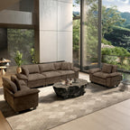 HERA'S HOUSE 3 Pieces Modular Cloud Couch and Chair Set Setional Sofa | Modern 5-Seater Sofa Set , Grayish Brown, Wider Armrest, Comfy Deep Seat, Soft Chenille Furniture Set for Living Room