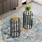 Oval Tempered Glass Dining Table for 4-8 People, 71'' Tall Kitchen Tables for Small Spaces, Modern Dinning Room Furniture, Metal Pillar Base, for Living Room, Kitchen, Dining Room, Black