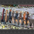 SHINY CRAFTS® Handcrafted Decorative Viking Axe with Leather-Wrapped Handle & Sheath – Engraved Blade – Ceremonial Collectible Gift for Men, History Buffs, Cosplay & Display (Set of 8 Viking Axes)