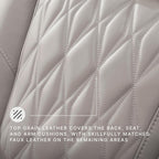 Signature Design by Ashley 3-Seat Power Reclining Sofa, Heat, Massage, Gray | Combination of leather and faux leather, Air massage, Heated seats, Drop-down table, Zero gravity, Boyington