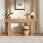 63 Inch Long Console Table for Entryway, Farmhouse Sofa Table Behind Couch, Wooden Rectangular Design Entry Table Foyer Hallway Table for Living Room (Natural)
