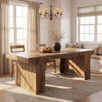 Tribesigns Large Dining Table for 6-8 People, 70.9" Long Wooden Kitchen Dinner Table Farmhouse Modern Style with Arch Design Legs, Rectangle Wooden Dinner Table for Dining Room, Natural Brown