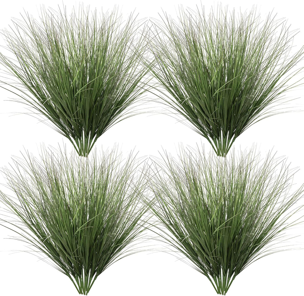 48PCS Fake Plants Artificial Wheat Grass Greenery Plastic Plants Fake Grass Artificial Plants for Outdoor Decor Artificial Grass Plant with Greenery Stems for Indoor Home Decoration 26.4"