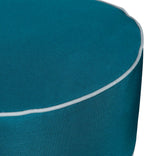 QILLOWAY Inflatable Outdoor Ottoman for Patio, Waterproof Round Pouf, Inflatable Foot Rest, Outdoor Footstool for Poolside, Garden，Camping,Peacock Blue