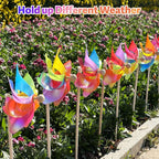 IilLittle 10 Pack Rainbow Pinwheel, No Assembly Required, Pinwheels for Kids, Pinwheels for Yard and Garden, Kids Party Decoration, Lawn Decoration, Picnic Party Decorations