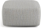 SIMPLIHOME Nate 20" Wide Square Pouf in Patterned Grey Melange Cotton