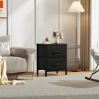 Sweetcrispy Nightstands Set of 2 with 2 Storage Drawer, Small Bedside Table