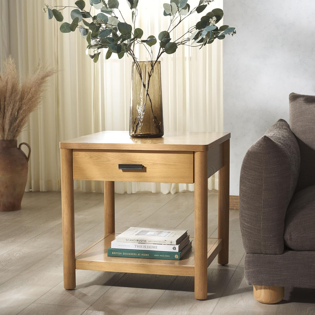 SAFAVIEH Couture Collection Jaylessa Natural 1-Drawer Nightstand Accent End Table