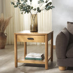SAFAVIEH Couture Collection Jaylessa Natural 1-Drawer Nightstand Accent End Table