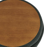 25'' Round Storage Ottoman with Reversible Tray Lid, Tufted Footrest Stool with Hidden Storage, Couch Side Table for Low Tea (Dark Grey)