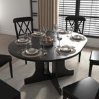 Round Expandable Dining Table,Wood Extendable Dining Room Table Extendable Table, Long Dining Table for Kitchen