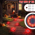 Flacchi Solar Ground Lights - Solar Powered Lights Outdoor Solar Disk Light Waterproof Landscape Light for Patio Yard Pathway Walkway Driveway (Red, 12 Pack)