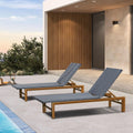 PURPLE LEAF Extra Wide Patio Lounge Chair Resort Wicker Set of 2, Navy | Handwoven Wicker, Teak Wood-Grain Aluminum Frame, 5 Adjustable Positions, Non-Slip Pads, Oversized Frame, 440 lbs Capacity