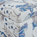 Dancongtea Luxury Storage Ottoman with Floral Pattern, Hidden Compartment for Blankets Pillows, Multi-Functional Footrest & Seat with Soft-Close Hinges, Blue Flower for Living Room Bedroom