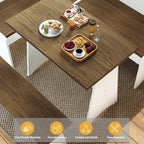 ENOR Breakfast Nook Table Set,Corner Kitchen Table for Dining Room,Brown