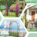 Moccha Garden Arch, 84" Arbor Trellis with Lockable Gate for Climbing Plants, Roses, Vines, Outdoor Pergola Archway, Heavy-Duty Garden Arbor for Lawn Patio Bridal Party Decoration Pathway Ceremony