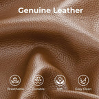 CHITA Genuine Leather Power Recliner Sofa, 3 Seater Reclining Sofa, Saddle