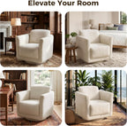 Swivel Accent Chairs Set of 2, Fully Assembled Chenille Armchairs, Linen | 360° Swivel chairs set of 2, 350 lbs capacity, solid wood frame, ergonomic reading chairs, modern accent chairs for bedroom