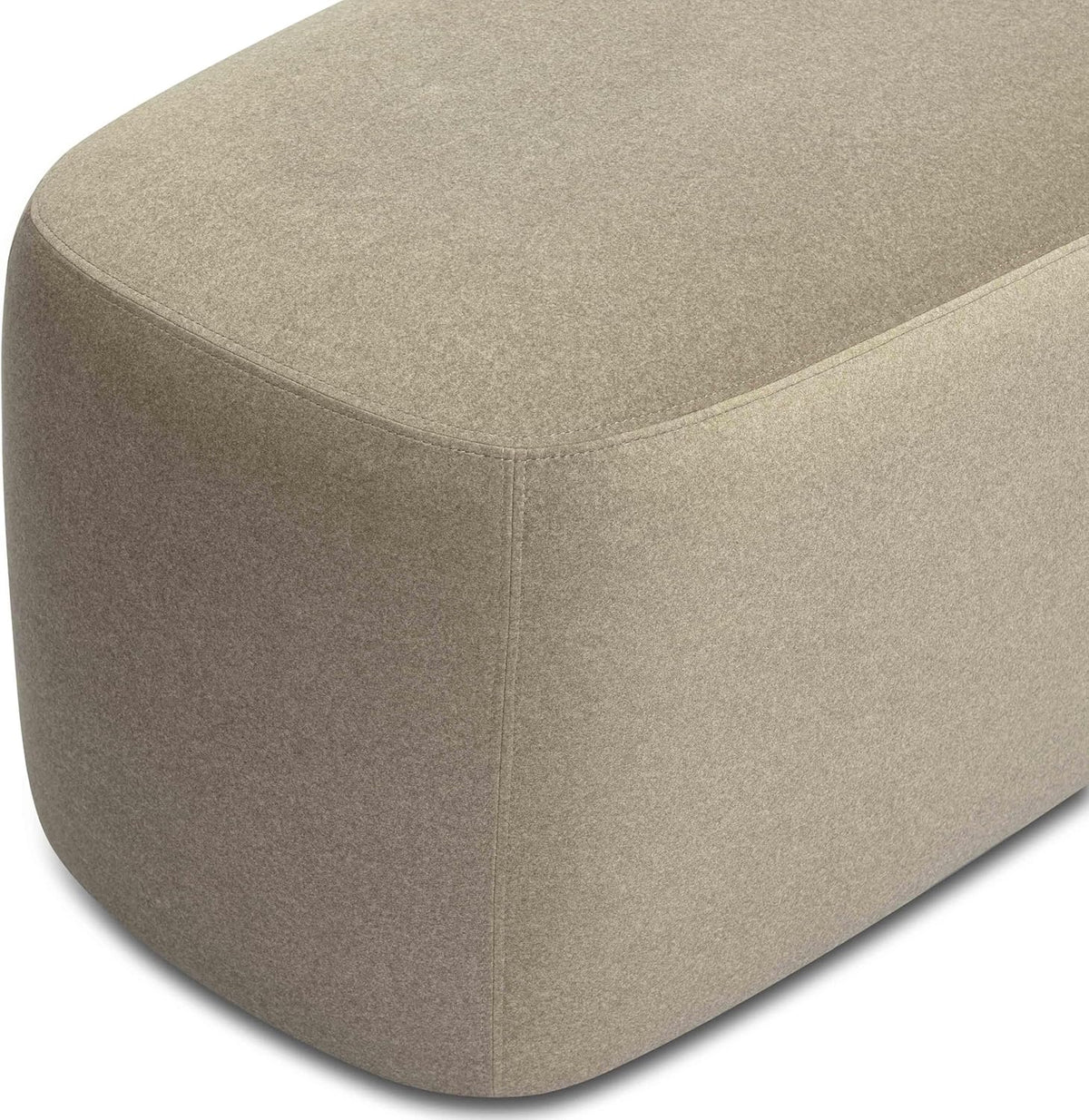 Tov Furniture Graceland Taupe Faux Mohair Bench