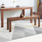 KEIKI Dinning Bench, 47.2" L Wood Dining Bench Indoor, Farmhouse Kitchen Table Bench for Kitchen, Living Room, Entryway, Walnut