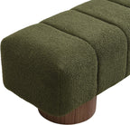 Christopher Knight Home Manila 64" Boucle Dining Bench, Upholstered Ottoman Bench, Rectangular Dining Seat, Spacious Seating, Long Footstool for Living Room Dining Room, No Assembly Needed, Green