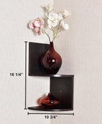 Corner Shelf, Greenco Modern Design 2 Tier Floating Shelves for Walls, Easy-to-Assemble Corner Shelf Wall Mount for Bedrooms and Living Rooms, Espresso Finish