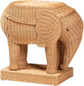 Bali & pari Elissa Bohemian Light Honey Rattan Elephant End Table