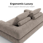 LIKIMIO FlipNest Convertible Sleeper Sofa Bed Floor Sofa 3-in-1 No Assembly, Foldable Mattress with Corduroy Upholstery Light Brown, Lounge Loveseat Couch for Living Room Studio Guest Room