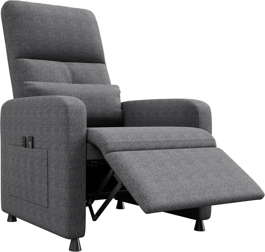 Garvee Power Recliner Chair, Adjustable Electric Recliner Ergonomic Overstuffed Single Sofa, Padded Seat, Side Pockets and USB Port, Home Theater Seating for Living Room
