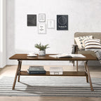 Roundhill Furniture Arona 3-Piece Coffee Table Set, Coffee Table and Two End Tables, Walnut