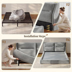 EnHomee Cloud Bed Frame Queen Size, 360° Cushioned Upholstered Bed