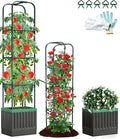 Raised Garden Bed with Trellis, Tomato Planter with Trellis, 68.7" Tomato Cage, Self-Watering, Expandable Structure, Indoor & Outdoor tomato pot for Climbing Plants, Vegetable Vines & Flowers
