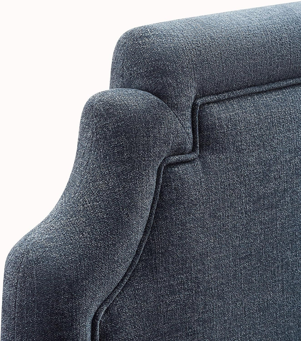 Modway Magnolia Queen Size Upholstered Fabric Headboard in Slate Blue - Padded Cushioned Headboard with Woven Heathered Upholstery and Adjustable Mounting Positions