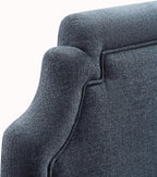 Modway Magnolia Queen Size Upholstered Fabric Headboard in Slate Blue - Padded Cushioned Headboard with Woven Heathered Upholstery and Adjustable Mounting Positions