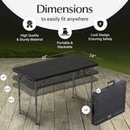 4 Feet Foldable Table Adjustable Height with Built in Handle, Steel Legs | 4FT Heavy Duty Portable | Perfect for Party Dining Wedding Events Picnic Indoor Outdoor Camping Utility Folding - 4 Foot