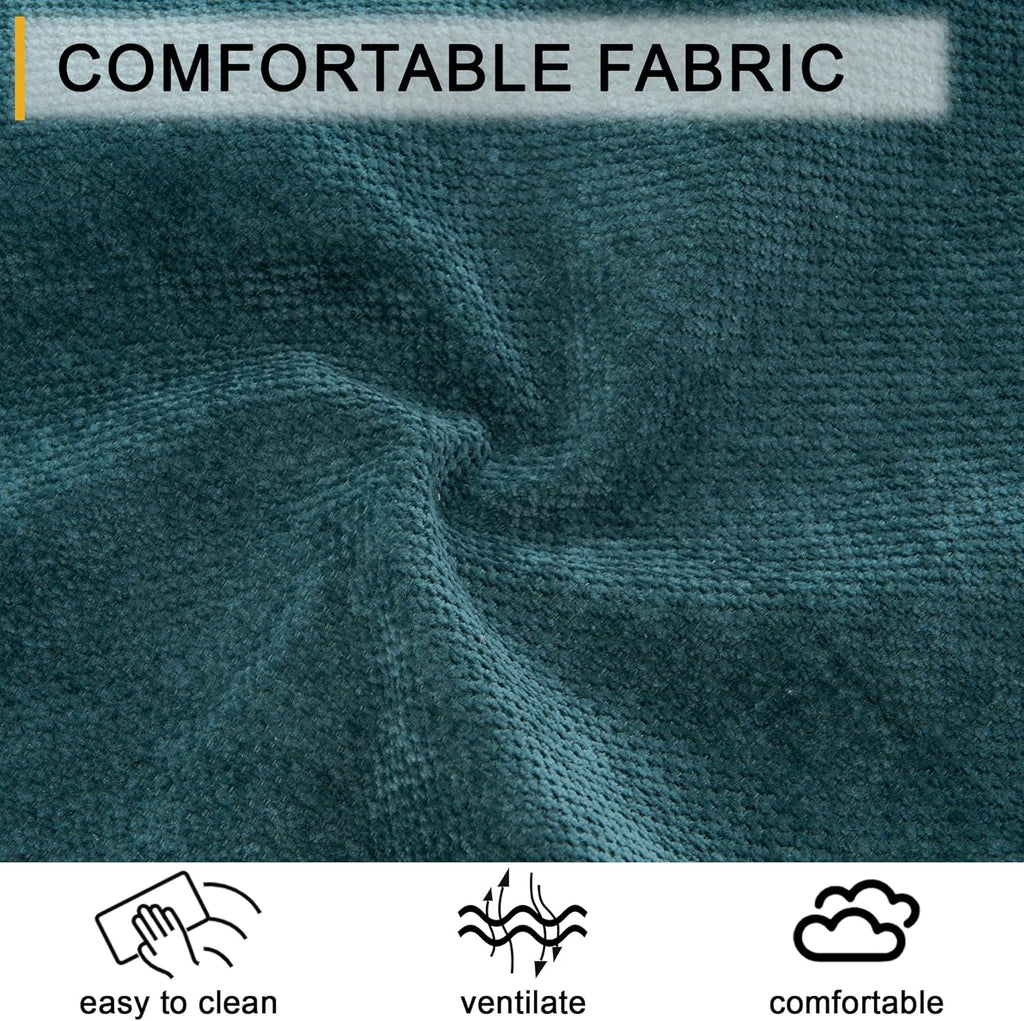 Chaise Lounge Chair Indoor, 59.8" Oversized Couch Reading Chairs, Chenille Comfortable Deep Sleeping Single Sofa, Upholstered Modern Couch Sofa Bed for Living Room, Bedroom & Apartment (Teal)