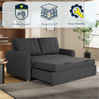 Serta Galway 66.5" Convertible Sleeper Loveseat, Full Size, Dreamcoil Comfort, FingerGuard Pinch Point Protection, Boucle Fabric, Charcoal