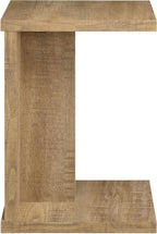 Coaster Home Furnishings - Clower - Wood - C-Shaped Side Table with Rectangular Top, Open Form, and Square Edges - Living Room - Mango - 930277