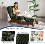 MAXYOYO Accent Chair with Ottoman, Lounge Chair with Adjustable Backrest | Tufted Living Room Chair Upholstered Lounge Chair with Footrest Set, Modern Chair for Reading Room, Green