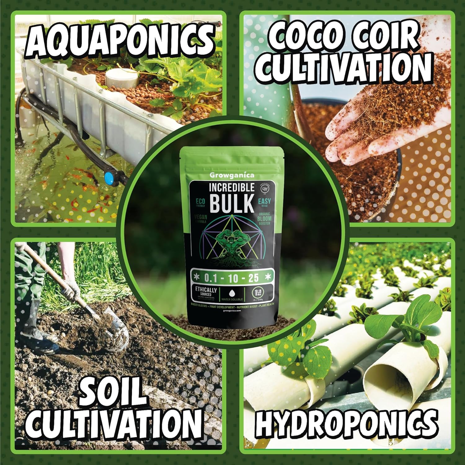 Organic Bloom Booster, Incredible Bulk 0.1-10-25. Natural Plant Food (3lb)