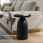 Modway Holloway Solid Mango Wood Side End Table in Black – Contemporary Wooden Accent Table for Living Room – Small Round Plant Stand or Pedestal Drink Table