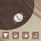 47.2"–63" Extendable Dining Room Table for 4–8, Round‑to‑Oval Expandable Wood Table with Dust‑Proof 2‑Tier Storage Shelf, Space‑Saving Modern Farmhouse Centerpiece for Living Room, Black Walnut