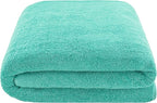 American Soft Linen Oversized Bath Sheet 40x80 Extra Large for Bathroom, 600 GSM 100% Cotton Turkish Jumbo Bathsheet Towels for Adults, Turquoise Bath Sheet